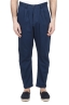 SBU 03878_2022SS Pantalón japonés de dos pinzas en algodón azul 01