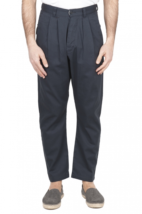 SBU 03880_2022SS Pantaloni da lavoro giapponesi con due pinces in cotone grigio 01
