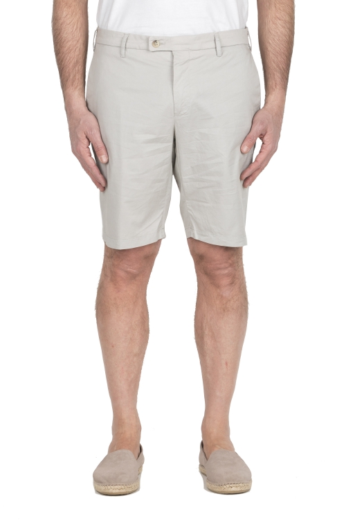 SBU 03886_2022SS Pearl grey stretch cotton ultra-light chino short pants 01