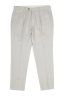 SBU 03893_2022SS Pearl grey soft cotton blend pants with pinces 06