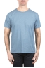 SBU 03904_2022SS Camiseta cuello redondo algodón flameado azul claro 01