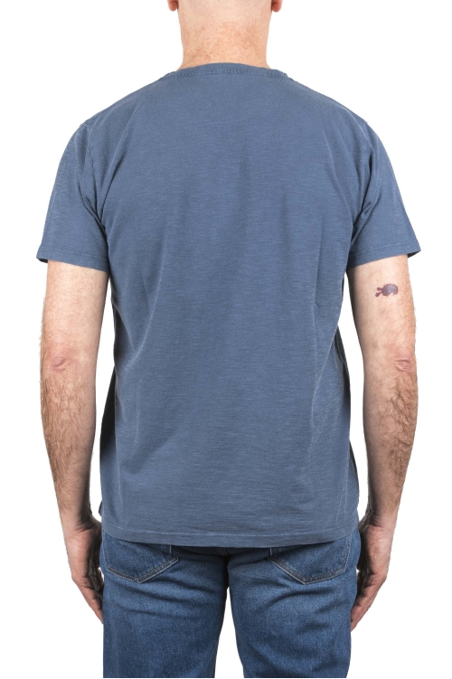 SBU 03909_2022SS T-shirt girocollo aperto in cotone fiammato blu indaco 01