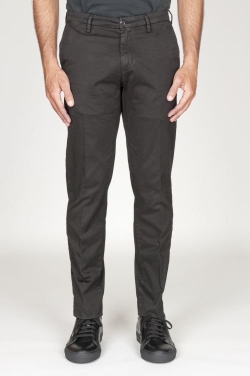 SBU 00966 Classique pantalon chinois en coton noir élastique 01