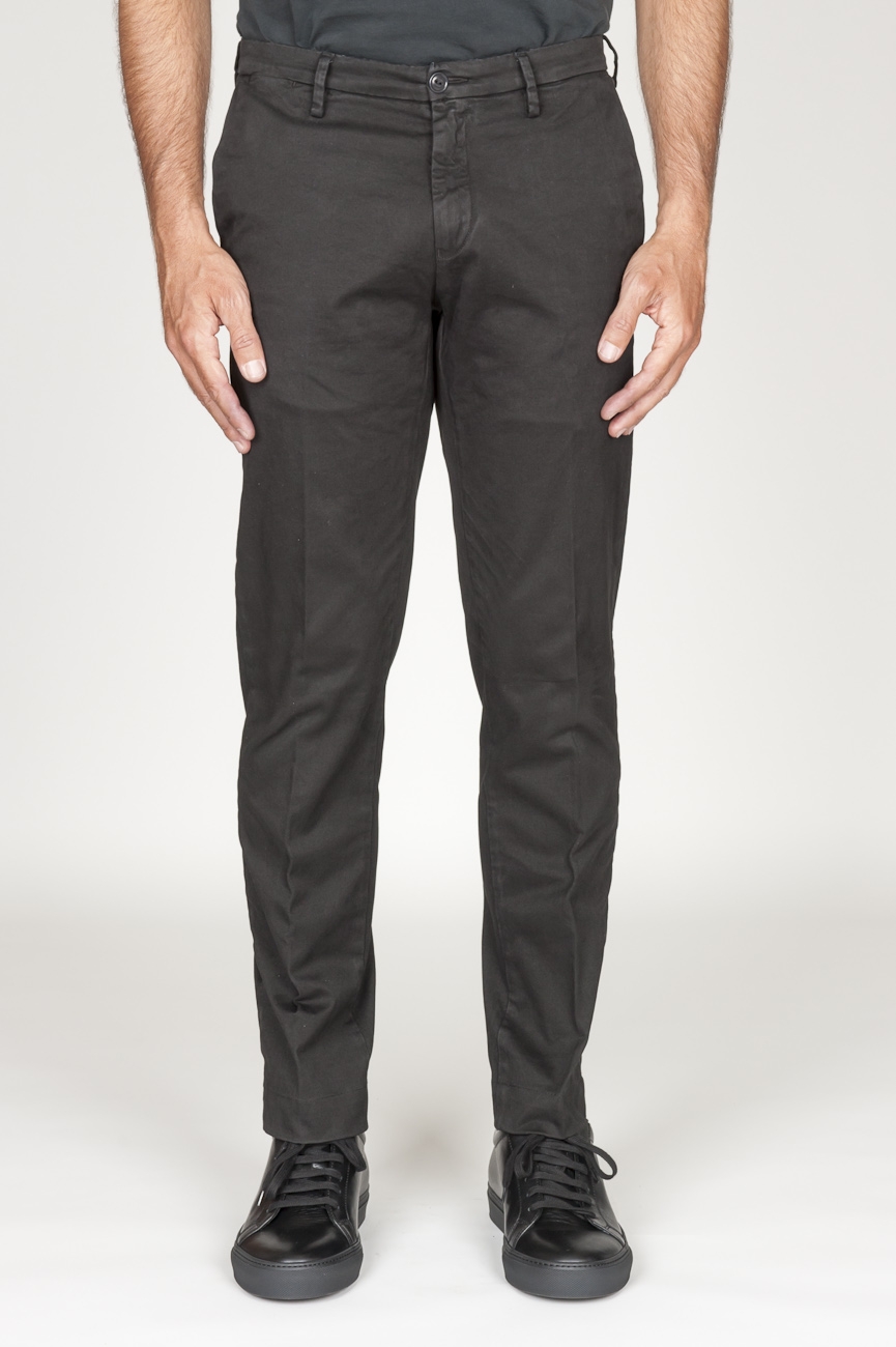 SBU 00966 Classic chino pants in black stretch cotton 01