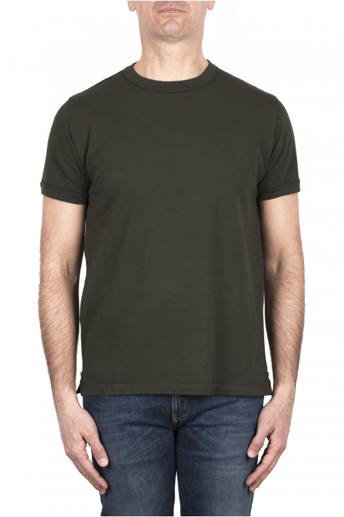 SBU 03929_2022SS T-shirt classique en coton piqué vert 01