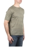 SBU 03931_2022SS T-shirt girocollo in lino a righe grigia e verde 02