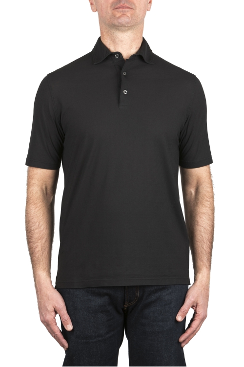 SBU 03939_2022SS Short sleeve black light cotton polo shirt 01