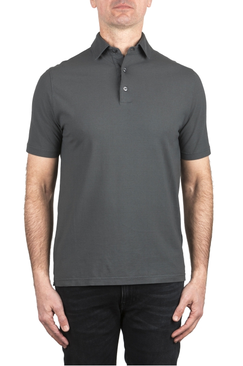 SBU 03940_2022SS Short sleeve grey light cotton polo shirt 01