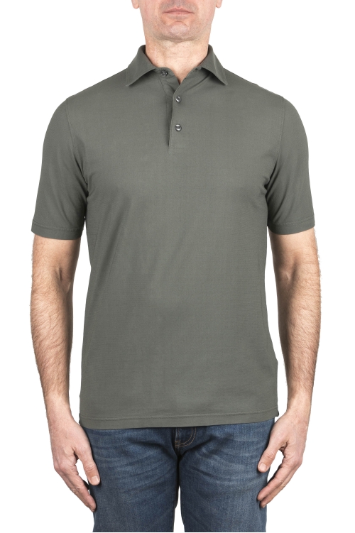 SBU 03943_2022SS Short sleeve green light cotton polo shirt 01