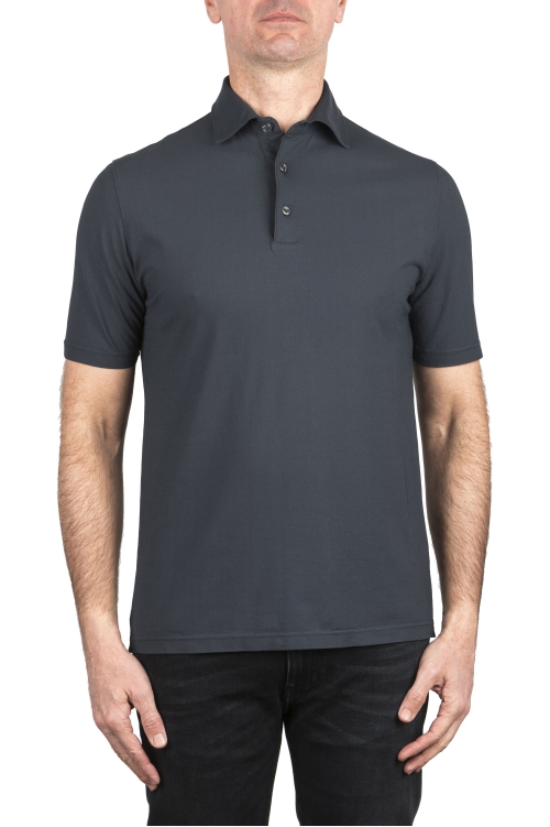 SBU 03944_2022SS Short sleeve anthracite light cotton polo shirt 01