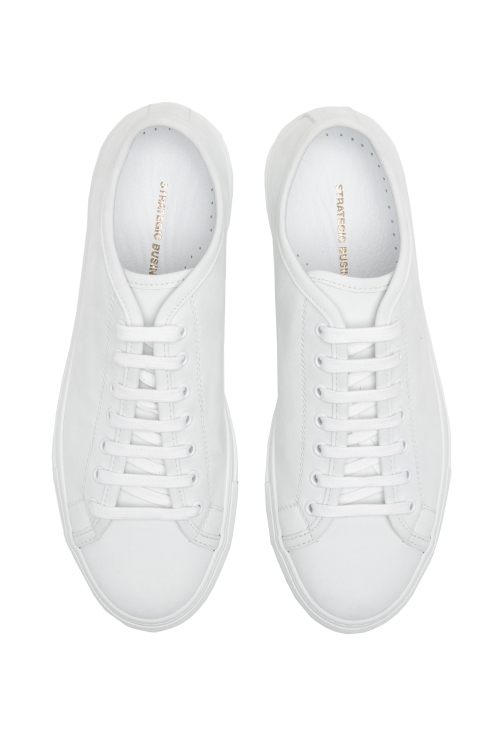SBU 03952_2022SS Classic lace up sneakers in white nubuk leather 01