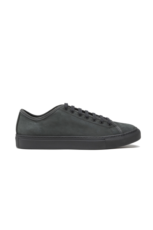 SBU 03954_2022SS Classic lace up sneakers in anthracite grey nubuk leather 01