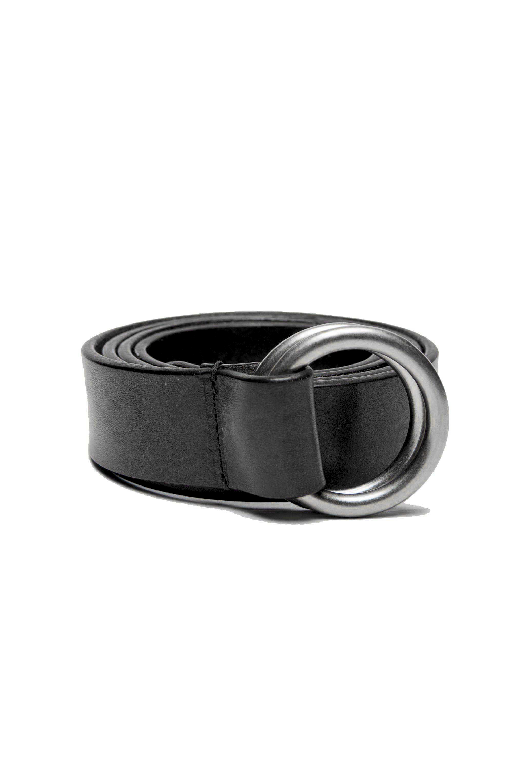 SBU 03975_2022SS Iconic black leather 1.2 inches belt 01