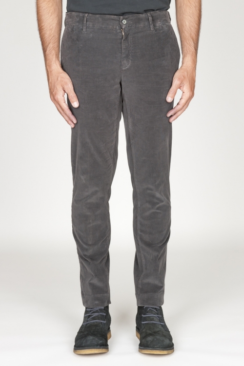 SBU 00972 Classique pantalon chinois en velour de coton gris élastique 01