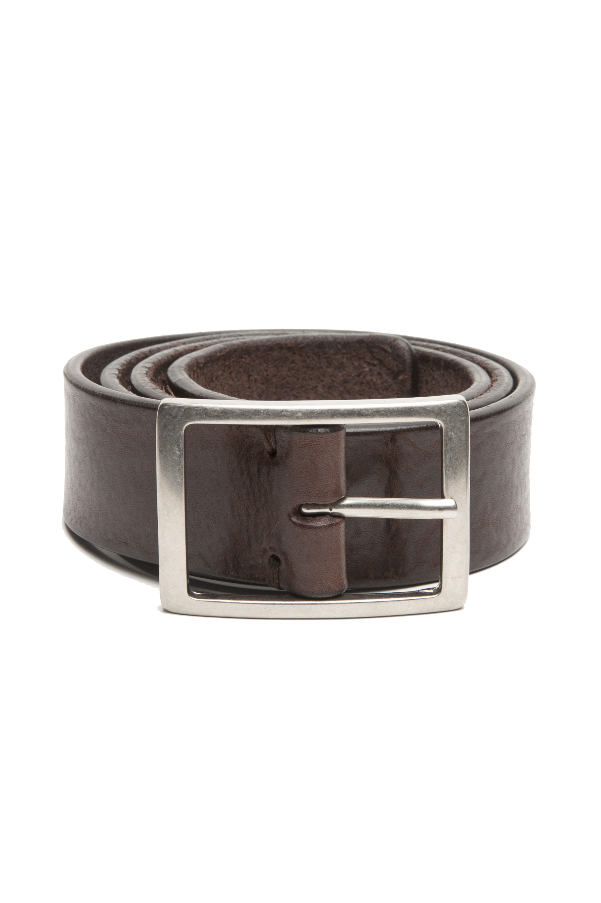 SBU 03988_2022SS Brown bullhide leather belt 1.4 inches 01