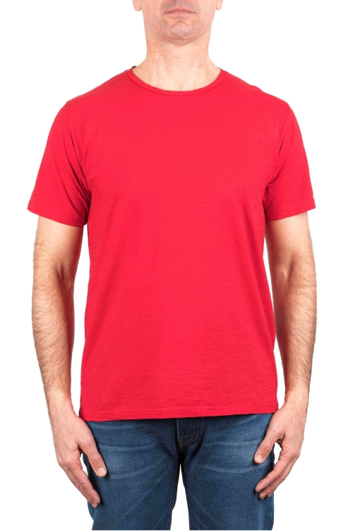 SBU 03911_2022SS Flamed cotton scoop neck t-shirt red 01