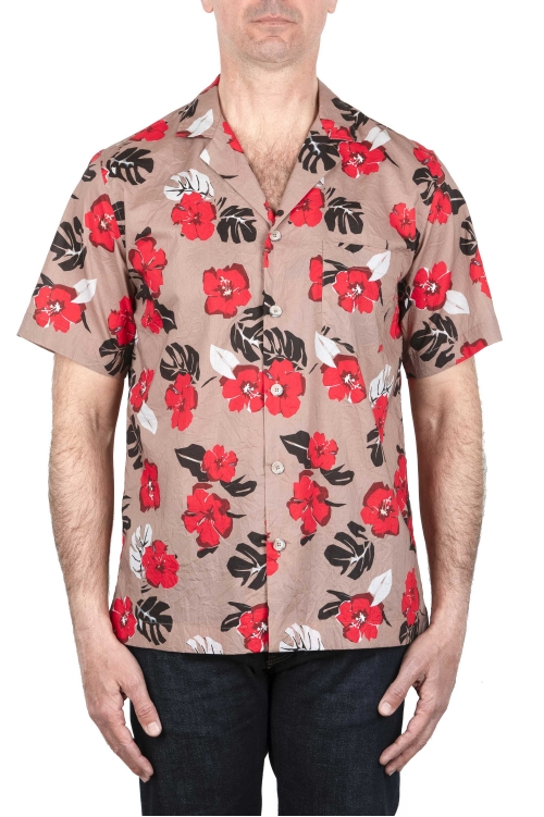 SBU 03998_2022SS Hawaiian printed pattern sand cotton shirt 01