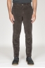 SBU 00974 Pantalón chino clásico en pana de algodón elástico marrón 01