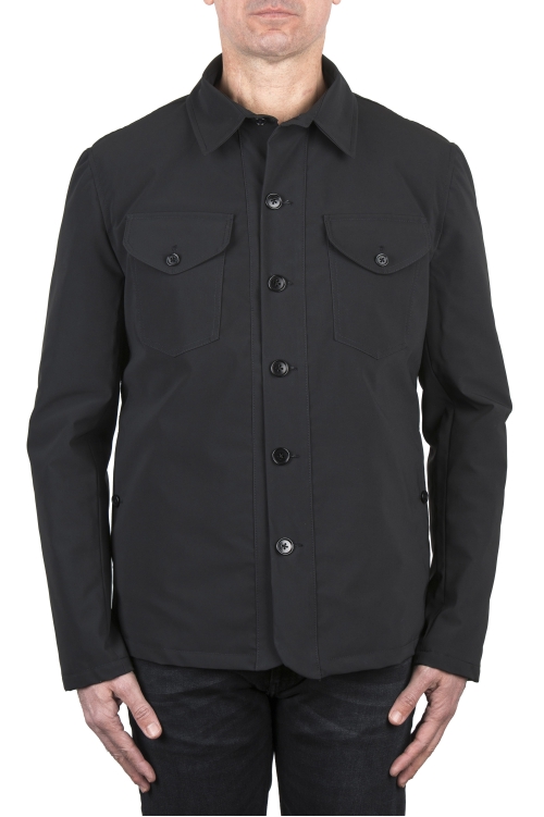 SBU 04003_2023SS Black quilted overshirt in technical fabric 01