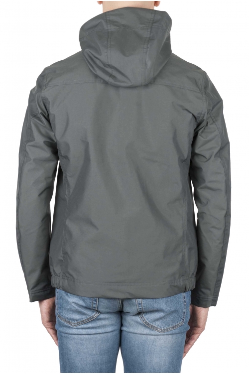 SBU 04012_2023SS Technical waterproof hooded windbreaker jacket grey 01