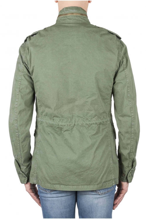 SBU 04014_2023SS Stone washed green cotton military field jacket 01