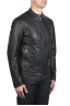 SBU 04020_2023SS Black leather motorcycle jacket 02