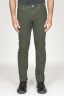 SBU 00977 Jeans de pana desgastada elástica verde 01