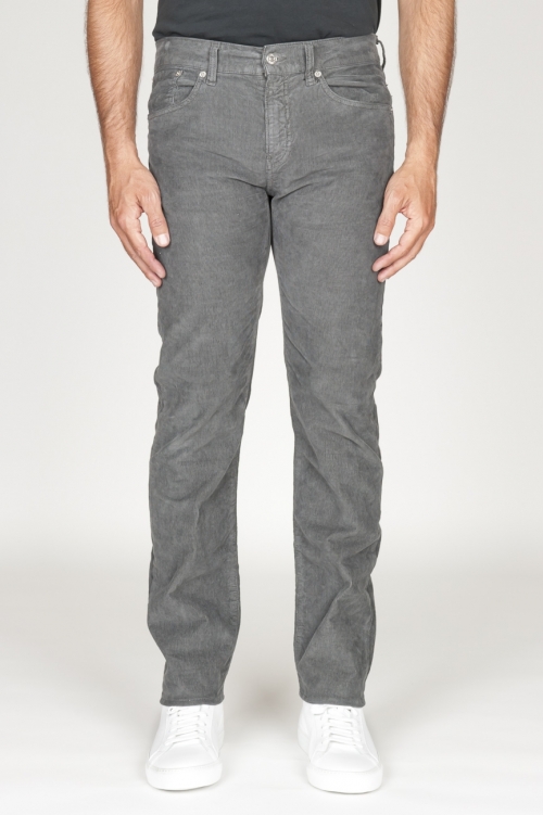 Jeans de pana desgastada elástica gris