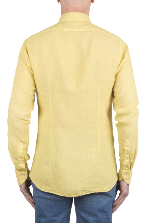 SBU 04059_2023SS Camisa clásica de lino amarilla 01