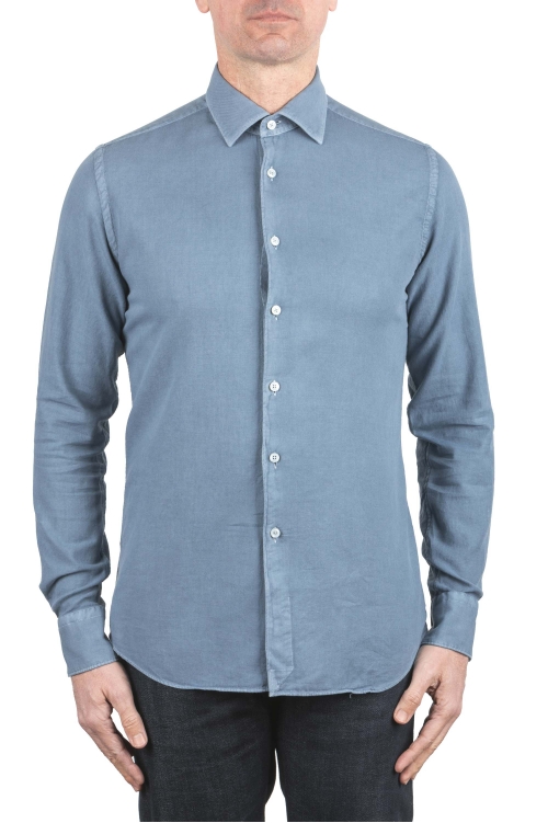 SBU 04072_2023SS Light blue cotton twill shirt 01