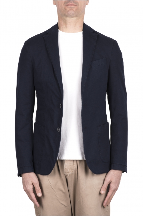 SBU 04073_2023SS Blue stretch cotton tailored jacket 01