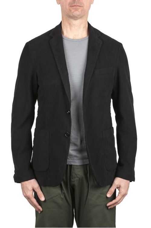 SBU 04079_2023SS Black stretch cotton sport jacket 01