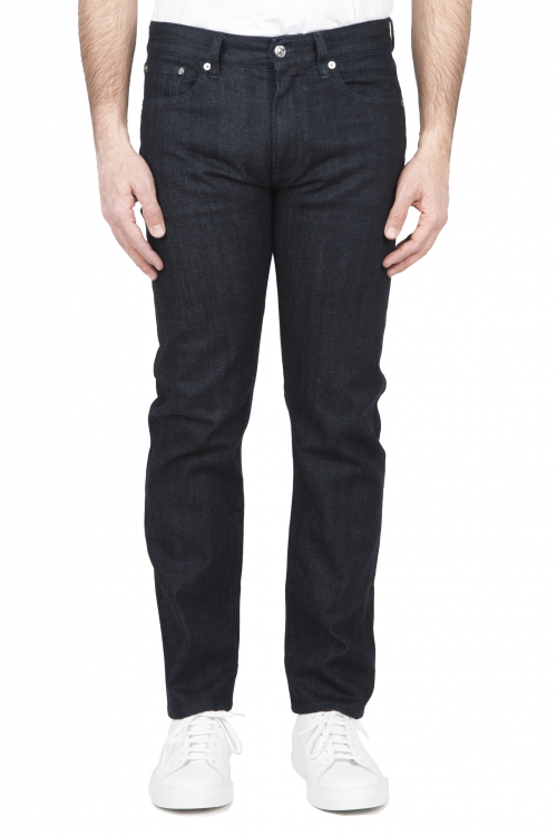 SBU 04094_2023SS Coton stretch japonais teinté indigo naturel  délavé jeans Denim 01