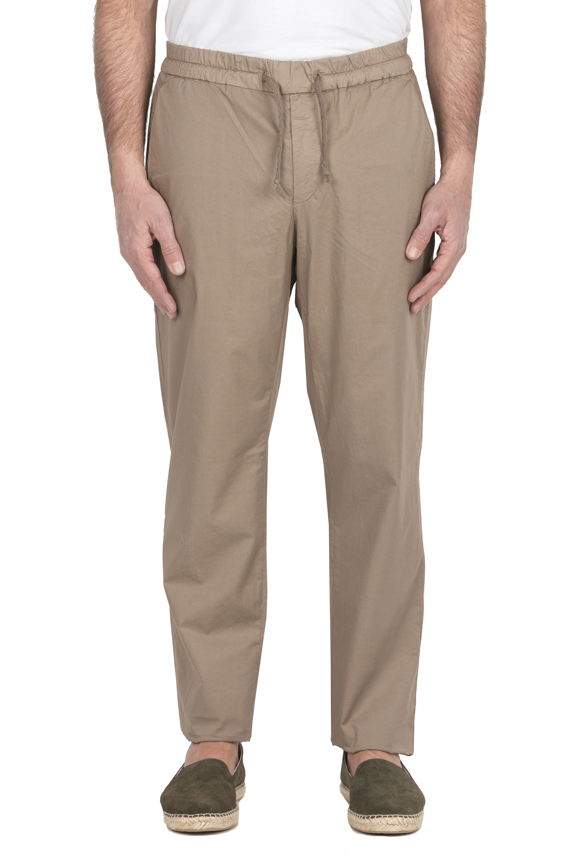SBU 04140_2023SS Pantalon confort en coton stretch beige 01
