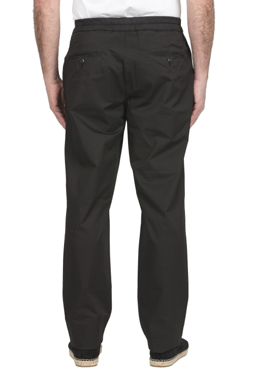 SBU 04142_2023SS Pantaloni comfort in cotone elasticizzato neri 01