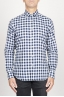 SBU 00982 Classic point collar white and black checkered cotton shirt 01
