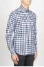 SBU 00982 Classic point collar white and black checkered cotton shirt 02