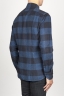 SBU 00983 Clásica camisa azul y negra de cuadros de algodón con cuello de punta  03
