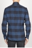 SBU 00983 Clásica camisa azul y negra de cuadros de algodón con cuello de punta  04