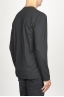 SBU 00984 T-shirt classique noire à mange long de coton à col rond 03