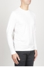 SBU 00985 T-shirt classique blanc à mange long de coton à col rond 02