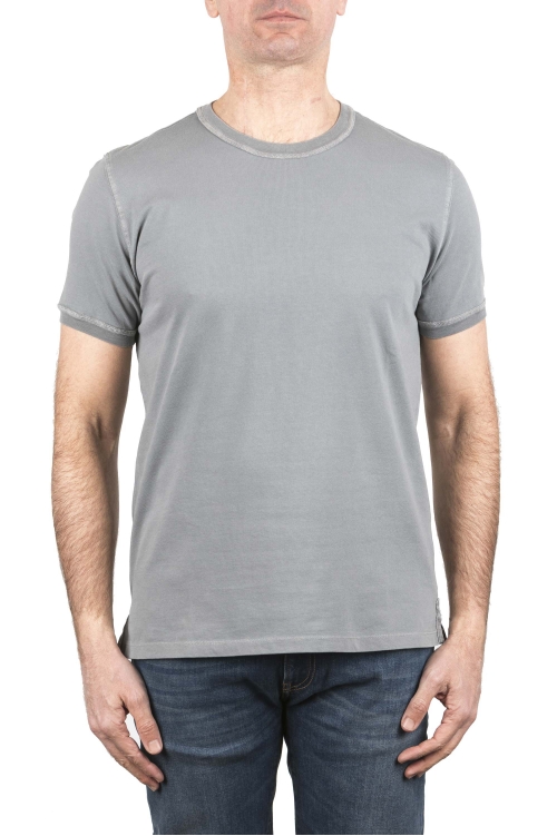 SBU 04182_2023SS Camiseta clásica de piqué de algodón gris 01