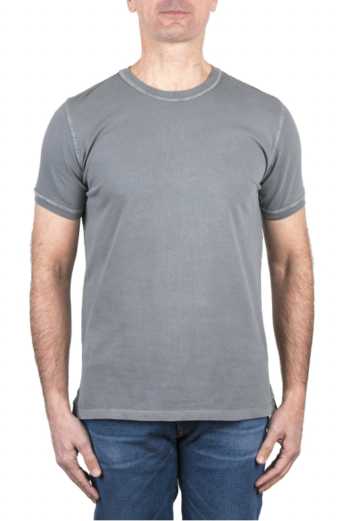 SBU 04186_2023SS T-shirt girocollo in cotone piqué grigia 01