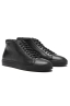SBU 04201_2023SS Mid top lace up sneakers in black calfskin leather 02
