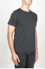 SBU 00987 Clásica camiseta de algodón negra de cuello redondo amplio y manga corta 02