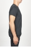 SBU 00987 Clásica camiseta de algodón negra de cuello redondo amplio y manga corta 03