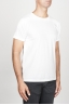 SBU 00988 Clásica camiseta de algodón blanca de cuello redondo amplio y manga corta 02