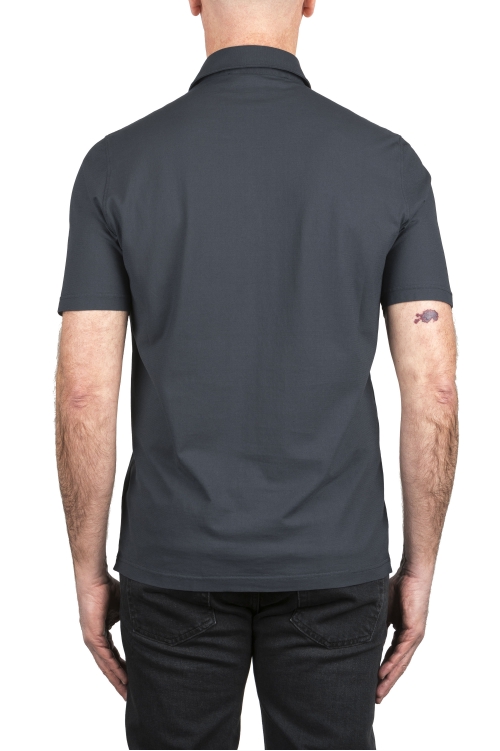 SBU 04222_2023SS Short sleeve anthracite light cotton polo shirt 01