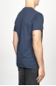 SBU 00989 Clásica camiseta de algodón azul de cuello redondo amplio y manga corta 04