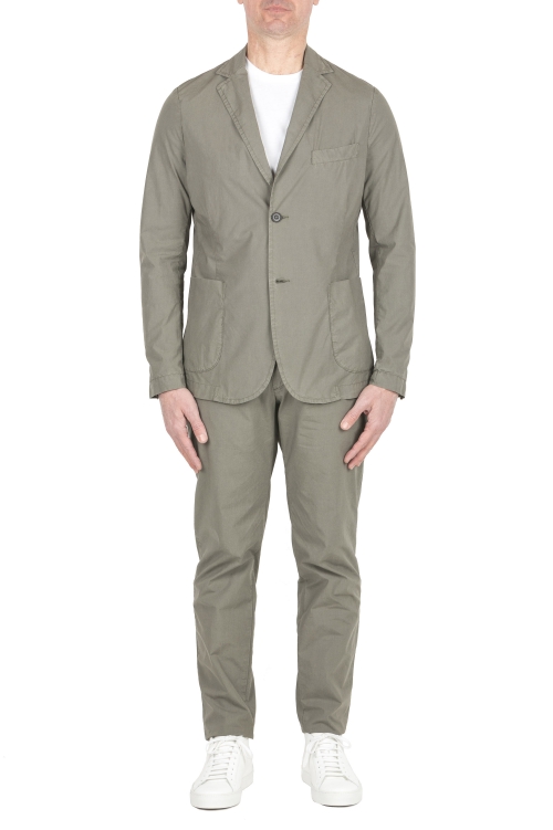 SBU 04261_2023SS Blazer et pantalon de costume sport en coton mélangé vert 01